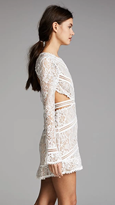 For Love & Lemons Emerie Open-back Lace Dress In White