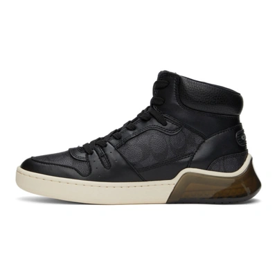 Shop Coach Black Citysole High-top Sneakers In Charcblksig