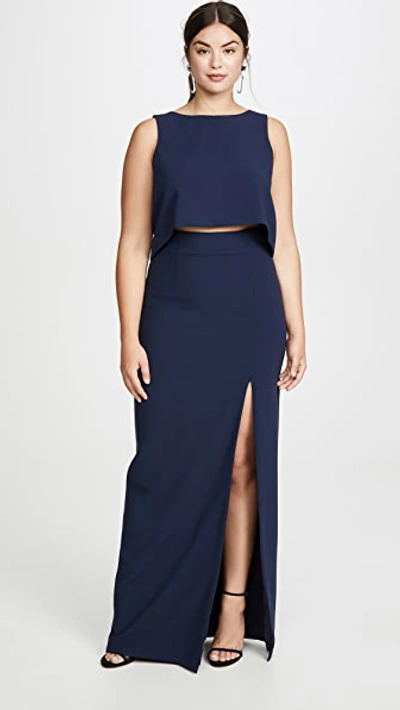Black Halo Kacie 2 Piece Maxi Dress In Pacific Blue