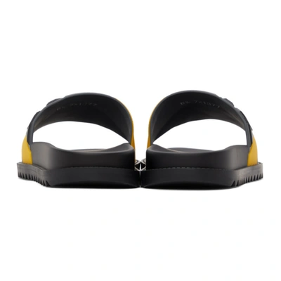 Shop Fendi Grey & Yellow 'forever ' Fussbett Slides In F1dvq Grigs