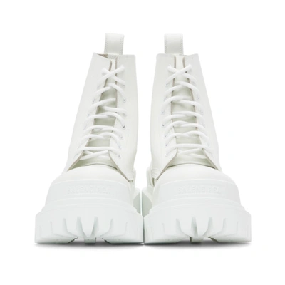 Shop Balenciaga White Strike Boots In 9011 Opt.wh
