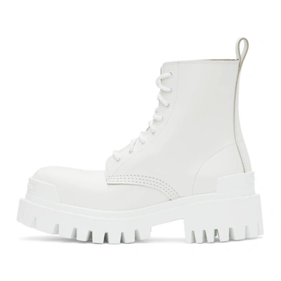 Shop Balenciaga White Strike Boots In 9011 Opt.wh