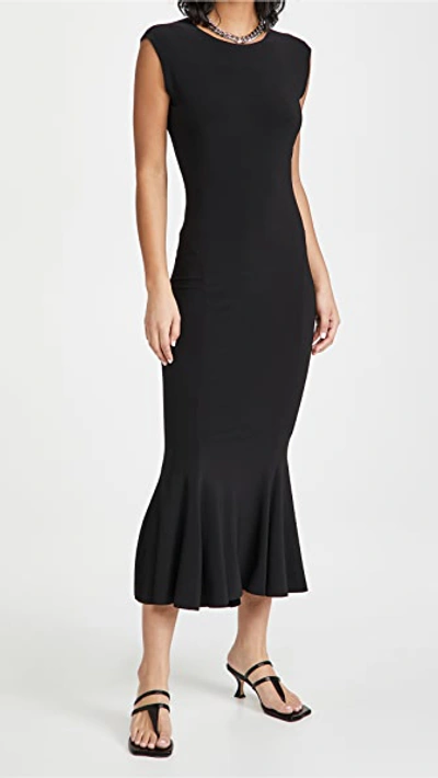 Shop Norma Kamali Sleeveless Fishtail Dress In Black