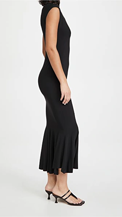 Shop Norma Kamali Sleeveless Fishtail Dress In Black