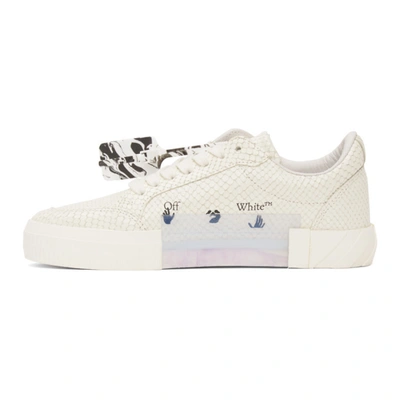 Shop Off-white White Snake Low Vulcanized Sneakers In White Black