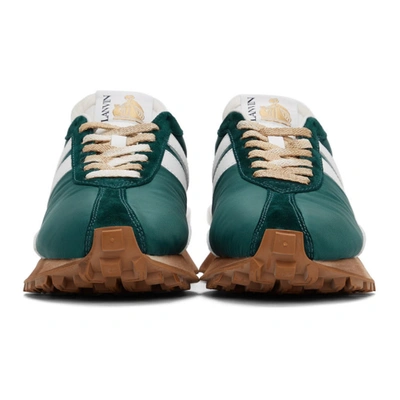 Shop Lanvin Green & White Nylon Bumpr Sneakers In 4000 Green/