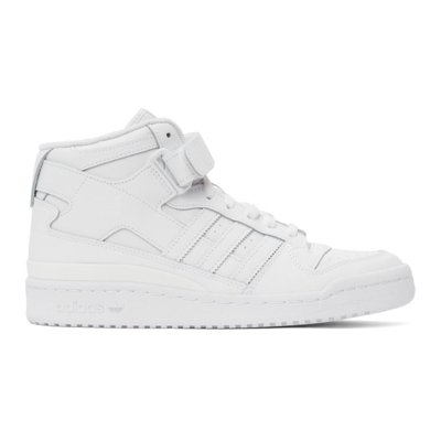 Shop Adidas Originals White Forum Mid Sneakers In White/white