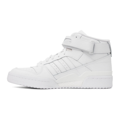 Shop Adidas Originals White Forum Mid Sneakers In White/white