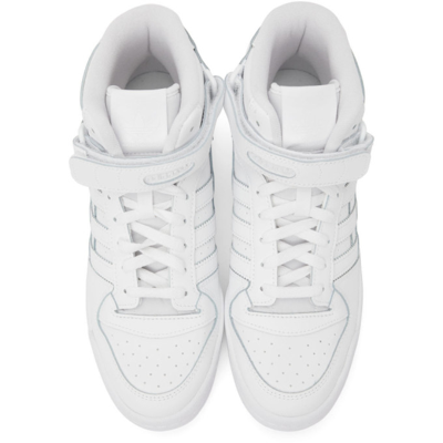 Shop Adidas Originals White Forum Mid Sneakers In White/white