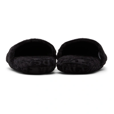 Shop Versace Black & Gold Medusa Head Slippers In Z4557 Blgld