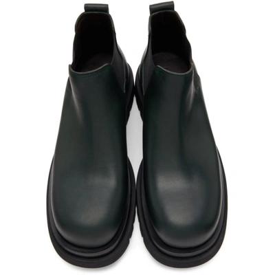 Shop Bottega Veneta Green Low 'the Lug' Chelsea Boots In 3381 Bottle Green