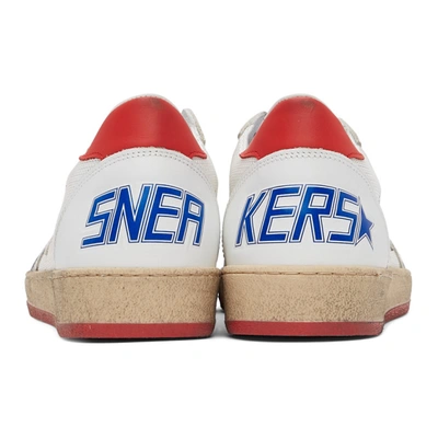 Shop Golden Goose White & Red Mesh Ball Star Sneakers In White/ice/c