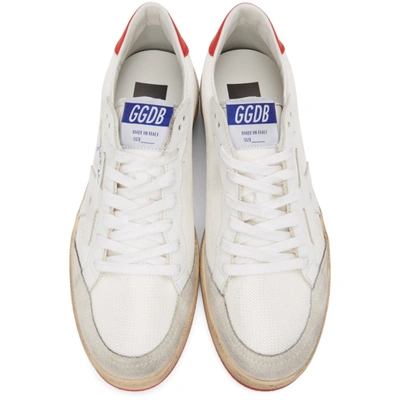 Shop Golden Goose White & Red Mesh Ball Star Sneakers In White/ice/c