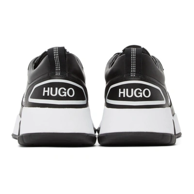 Shop Hugo Black Atom Sneakers In 001 Blcak