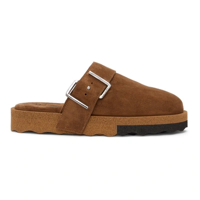 Shop Off-white Brown Comfort Slippers In Brown Black
