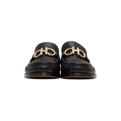 Shop Ferragamo Black Ornament Loafers In Nero