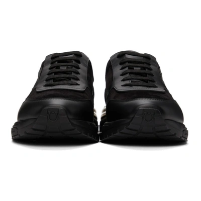 Shop Ferragamo Black Suede Brooklyn Low Sneakers In 019 Nero