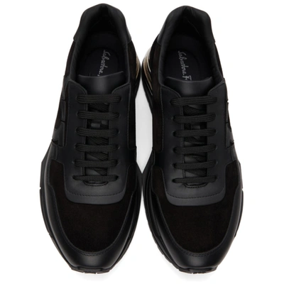 Shop Ferragamo Black Suede Brooklyn Low Sneakers In 019 Nero