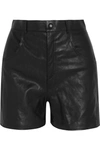 SAINT LAURENT High-Rise Leather Shorts