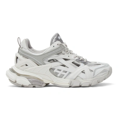 Balenciaga Men's Track 2 Caged Trainer Sneakers In White | ModeSens