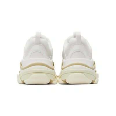 Shop Balenciaga White & Beige Triple S Sneakers In 9000 White
