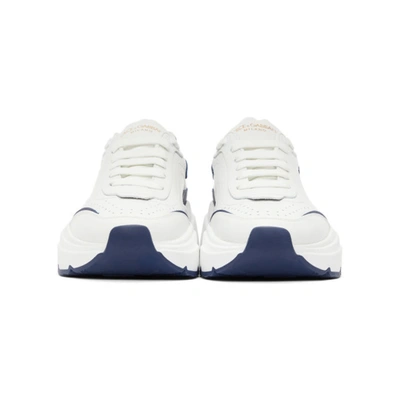 Shop Dolce & Gabbana White & Blue Daymaster Sneakers In 89951 White