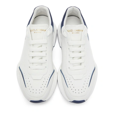 Shop Dolce & Gabbana White & Blue Daymaster Sneakers In 89951 White