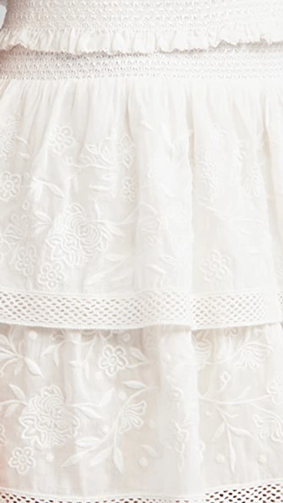 Shop Alice And Olivia Jojo Ruffle Miniskirt In Off White
