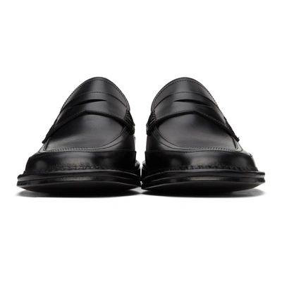 Shop Loewe Black Slip-on Loafers In 1100 Black