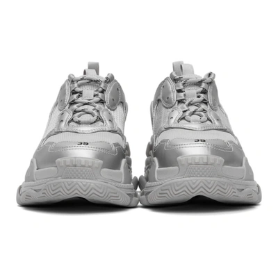 Shop Balenciaga Silver Triple S Sneakers In 8100 Silver