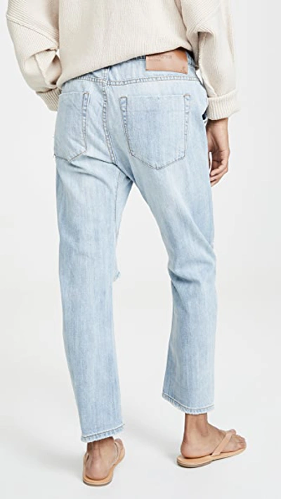 One Teaspoon Shabbies Drawstring Boyfriend Denim Jogger Pants In Hustler