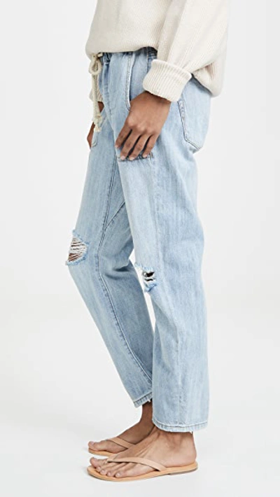 One Teaspoon Shabbies Drawstring Boyfriend Denim Jogger Pants In Hustler