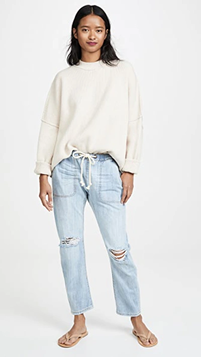 One Teaspoon Shabbies Drawstring Boyfriend Denim Jogger Pants In Hustler