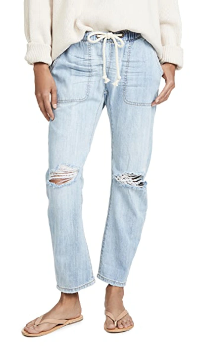 One Teaspoon Shabbies Drawstring Boyfriend Denim Jogger Pants In Hustler