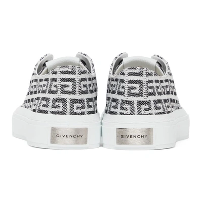 Shop Givenchy Black & White 4g Jacquard City Sneakers In 004-black/white