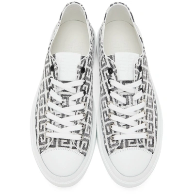 Shop Givenchy Black & White 4g Jacquard City Sneakers In 004-black/white