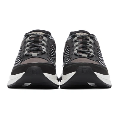 Shop Balmain Black & Grey B-trail Sneakers In Ebp Noir/gr