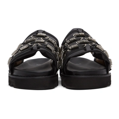 Shop Toga Virilis Black Leather Slip-on Sandals