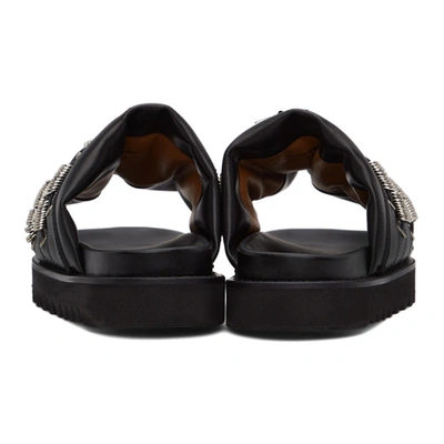 Shop Toga Virilis Black Leather Slip-on Sandals