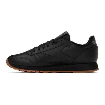 Shop Reebok Black Leather Classic Sneakers