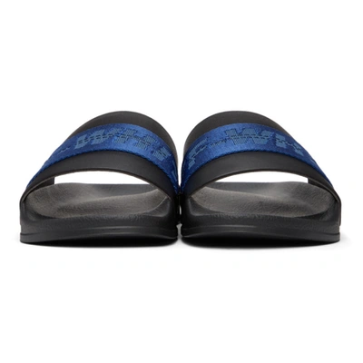 Shop Off-white Black & Blue Industrial Slides In Black Blue