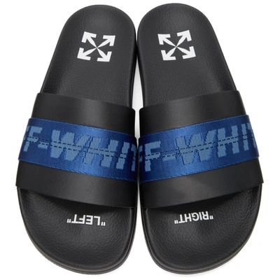 Shop Off-white Black & Blue Industrial Slides In Black Blue