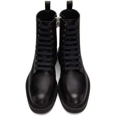 Shop Amiri Black Crepe Sole Combat Boots In Black / Black