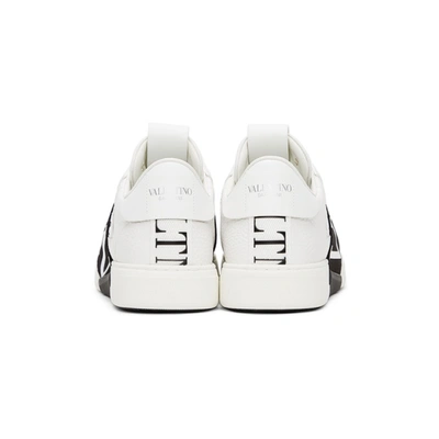 Shop Valentino White & Black 'vl7n' Low Sneakers In 24p Bianco/nero-bia/