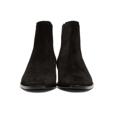 Shop Saint Laurent Black Suede Wyatt Chelsea Boots In 1000 Black