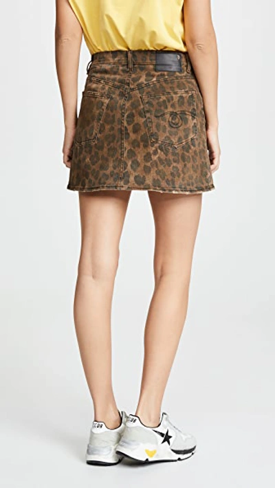 Shop R13 High Rise Miniskirt In Leopard Wash