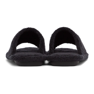 BLACK TERRYCLOTH RESORTS HOME SLIDE SANDALS