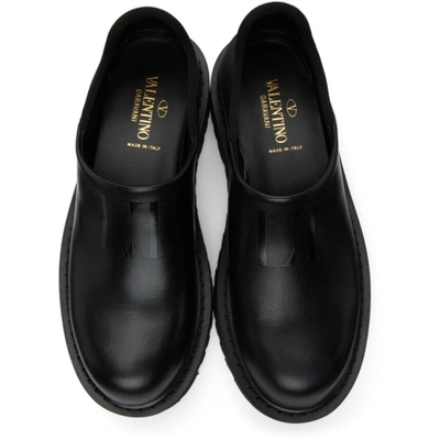 Shop Valentino Black  Garavani Tonal 'vltn' Loafers In 0no Nero/ne