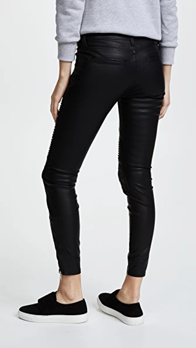 Blank Denim Black Vegan Leather Moto Pants In Daddy Soda