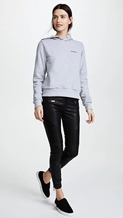 Blank Denim Black Vegan Leather Moto Pants In Daddy Soda